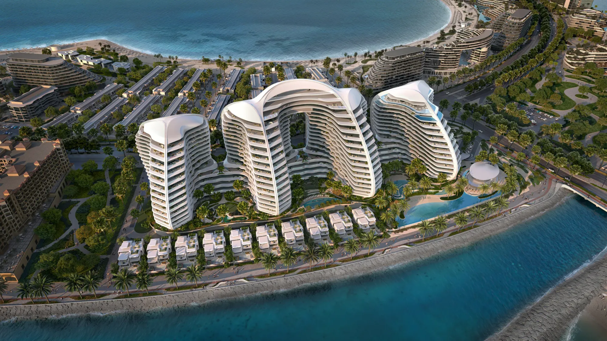 OYSTRA z lotu ptaka, Al Marjan Island, Ras Al Khaimah